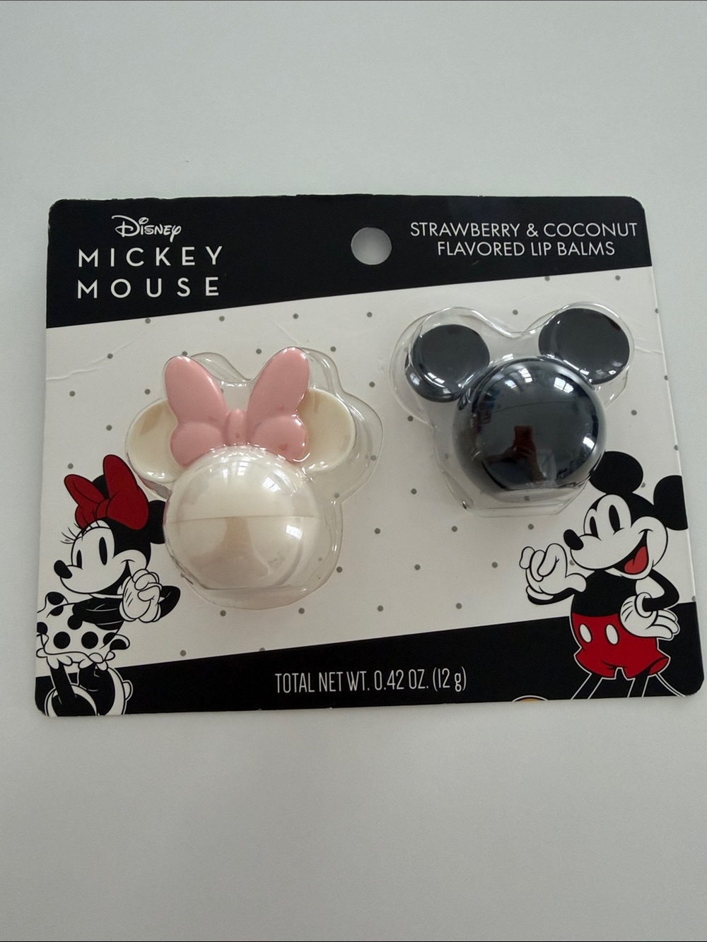 Disney Minnie & Mickey Head Lip Balm Duo - Pink, White & Black